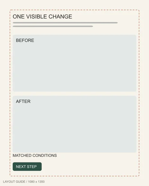 Static ad template: Stacked comparison template, 1080 by 1350 pixels