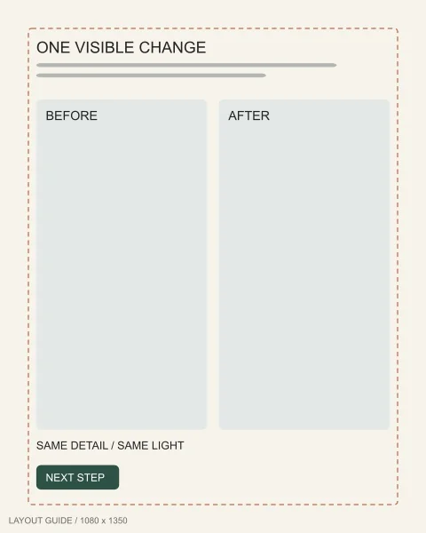 Static ad template: Detail comparison template, 1080 by 1350 pixels