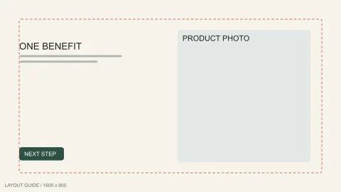 Static ad template: Landscape product ad template, 1600 by 900 pixels