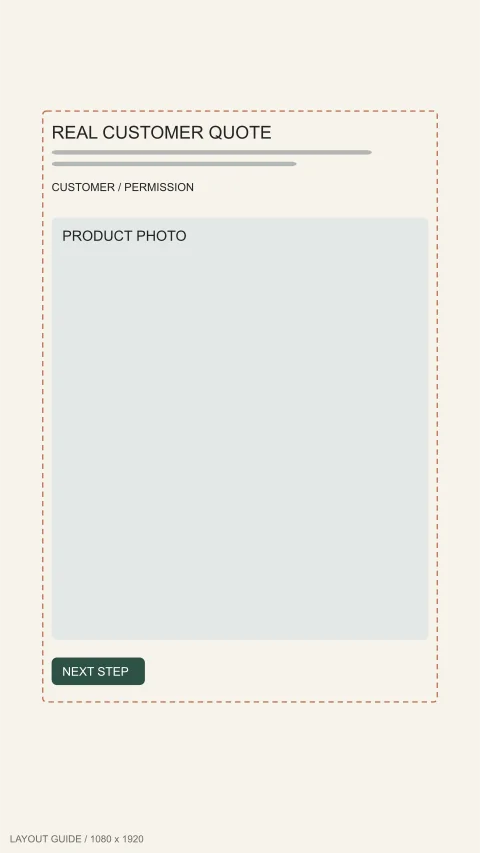Static ad template: Stories testimonial template, 1080 by 1920 pixels
